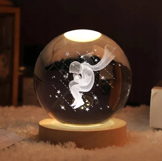 Floating Angel Crystal Ball Lamp – view 1