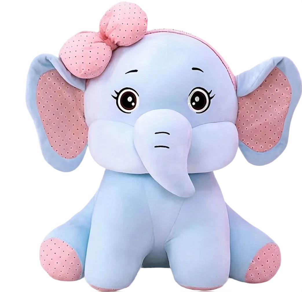 Bow Elephant Plush Duo 50cm