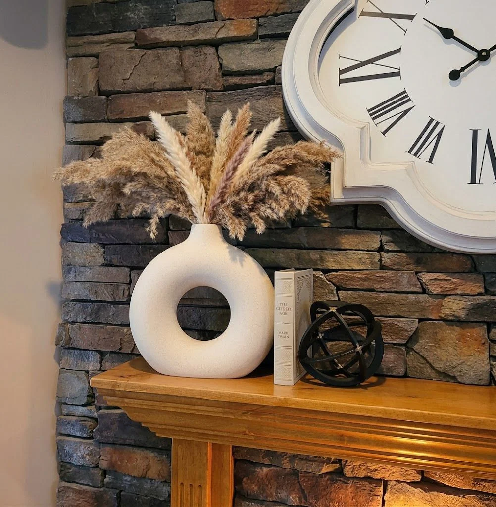 White Ceramic Donut Vase 6 Inch