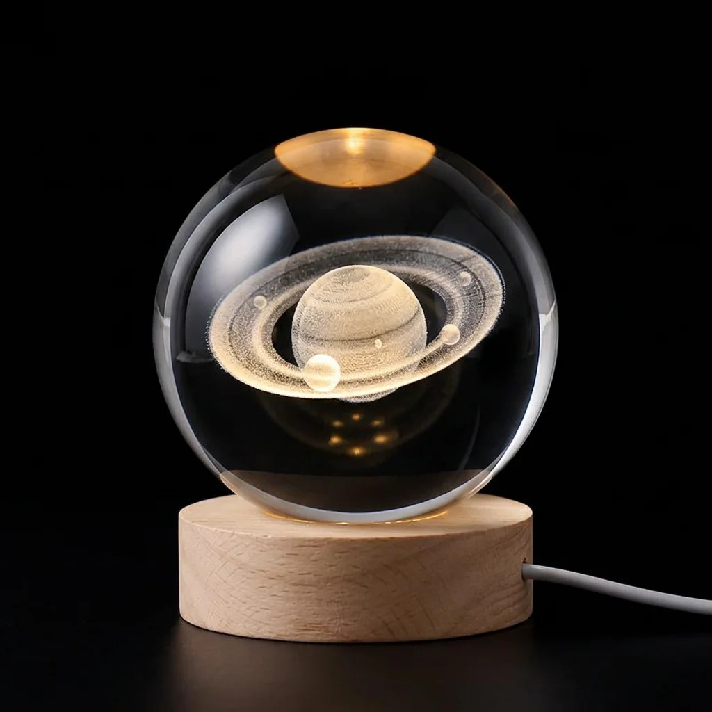Saturn Crystal Ball LED Lamp