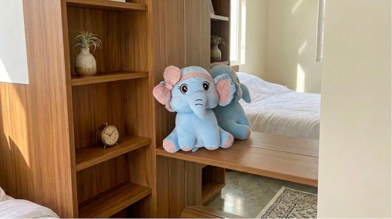 Bow Elephant Plush India 50cm – view 3